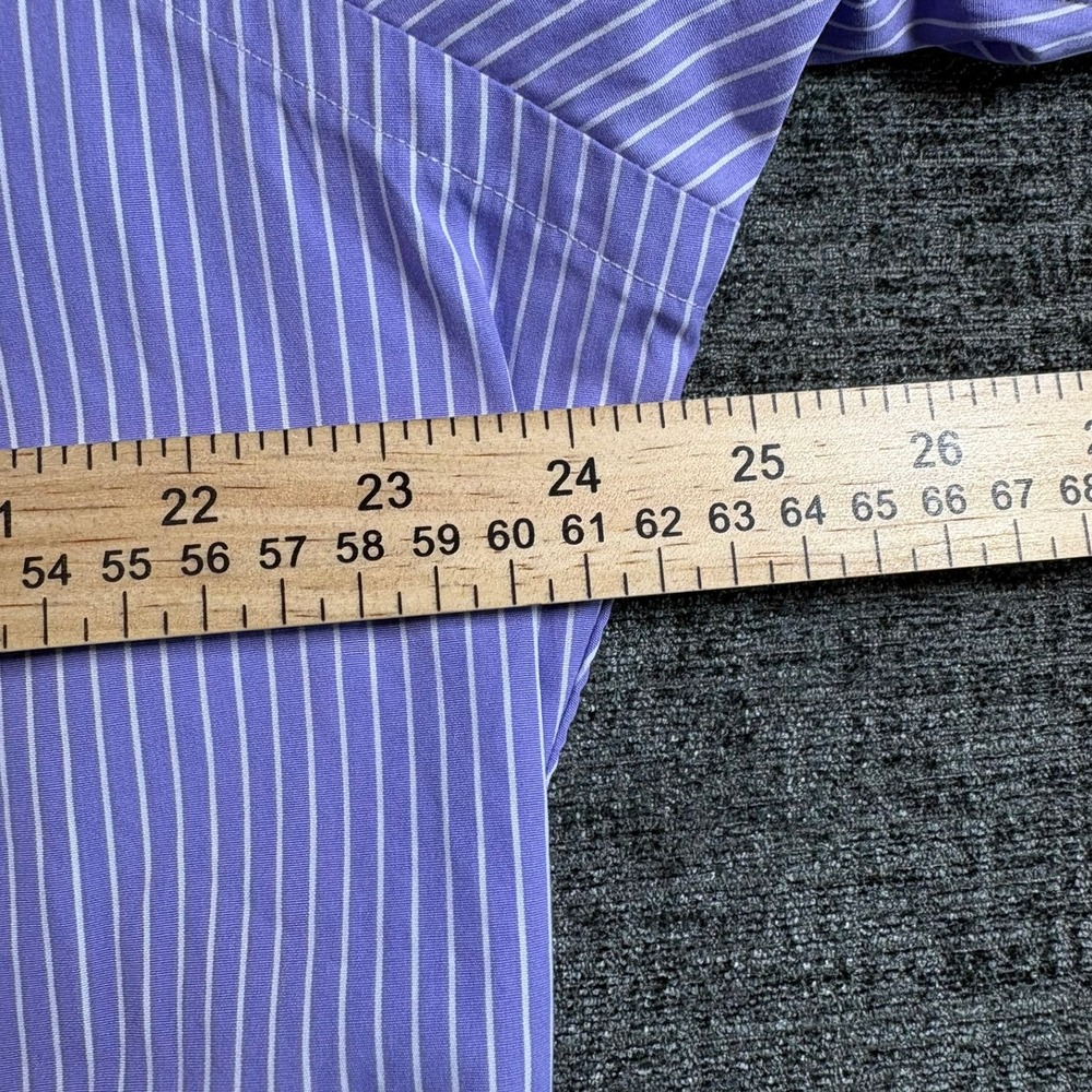Polo Ralph Lauren Button Down Mens 16.5 32/33 Purple White Striped Classic Fit - Picture 5 of 11